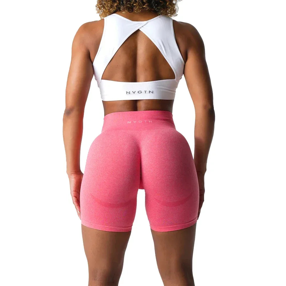 NVGTN Spandex Solid Seamless Shorts Women Soft Workout Tights Fitness Outfits Nvgtn Yoga Pants Gym Wear ﻿