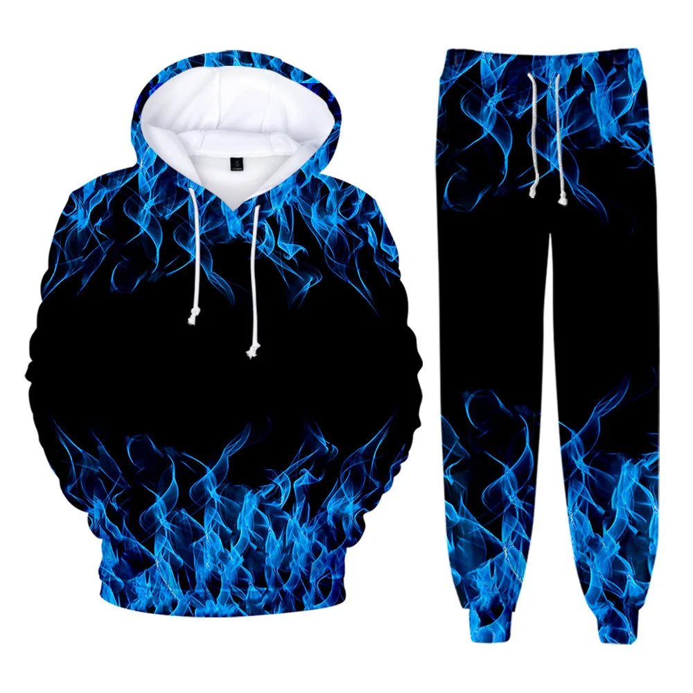 Colorful Flame 3D Print kids Tracksuit Set Casual Hoodie+Pants 2pcs Sets Spring Autumn Oversized Sweatshirt Fashion Clothes