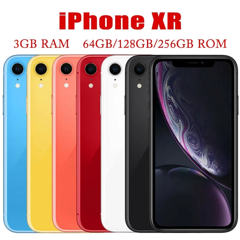 Apple iPhone XR 4G LTE Mobile 6.1" 3GB RAM 64GB/128GB/256GB ROM Smartphone Original Unlocked 12MP+7MP HexaCore Bar Cell Phone