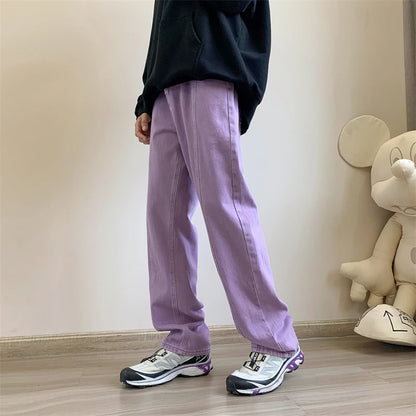 Wide Pants Man Korean Popular Clothes Wide Leg Jeans New Rock Loose Trousers American Vintage Cargo Pants Men Baggy Men's