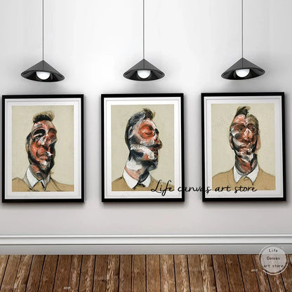 Abstract Francis Bacon Artworks Three Lucian Freud Art Poster Canvas Painting Wall Prints Picture for Living Room Home Decor