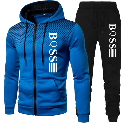 Men Clothing Spotted Sweatshirt Suit Hoodie and Pants Suit Mens Fashion Suits Men's Winter Clothes New Two Piece Set