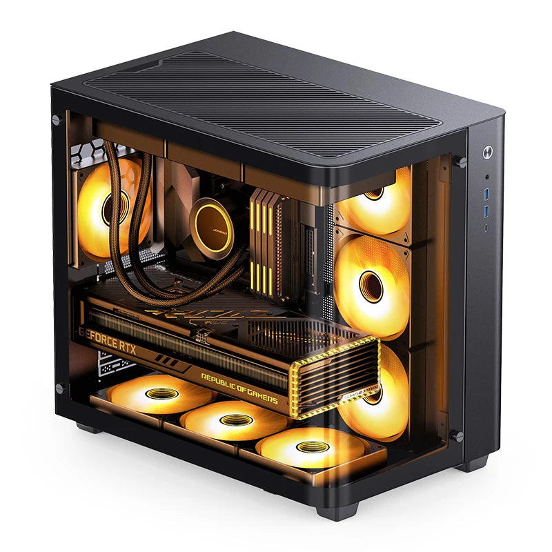 Jonsbo TK-3 M-ATX/ATX/ITX Desktop Case Support Dual 360 Radiators ATX Power Supply Type-c Interface Mainframe Chassis PC Case