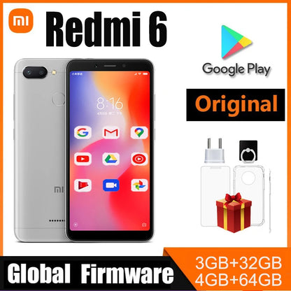 Xiaomi Redmi 6 Smartphone  googleplay Mobile Phone 5.45" Full Screen AI Face ing used phone