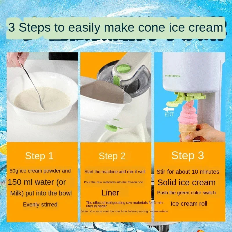 Automatic Ice Cream Maker Machine Roll Soft Serve Hard Household Small Full Sorbet Fruit Dessert Yogurt Ice Maker