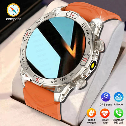 New GPS Sport Smart Watch Bluetooth Call AMOLED 1.43" HD Screen Sport Fitness Compass Blood oxygen Custom dial Smartwatch 2024