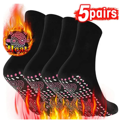 1/6pairs Tourmaline Self-Heating Socks Winter Warm Thermal Health Care Socks Slimming Health Short Sock Magnetic Therapy Sock