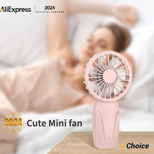 Portable Handheld USB Rechargeable Mini Fan with Air Cooling Function for Outdoor Travel and Home Use (2024 Edition)