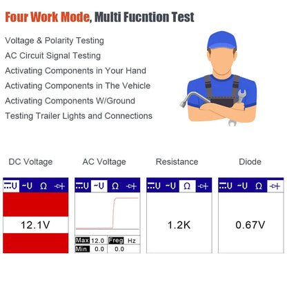 Ancel PB100 Automotive Circuit Tester Inspection Tools Power Circuit Probe Kit 12V 24V Electrical System Mechanical Works Tool