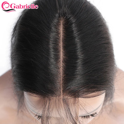 Gabrielle Middle Part Lace Closure 2x6 Brazilian Human Hair Straight Natural Color 100% Remy Hair Kim K Closure Free Shipping