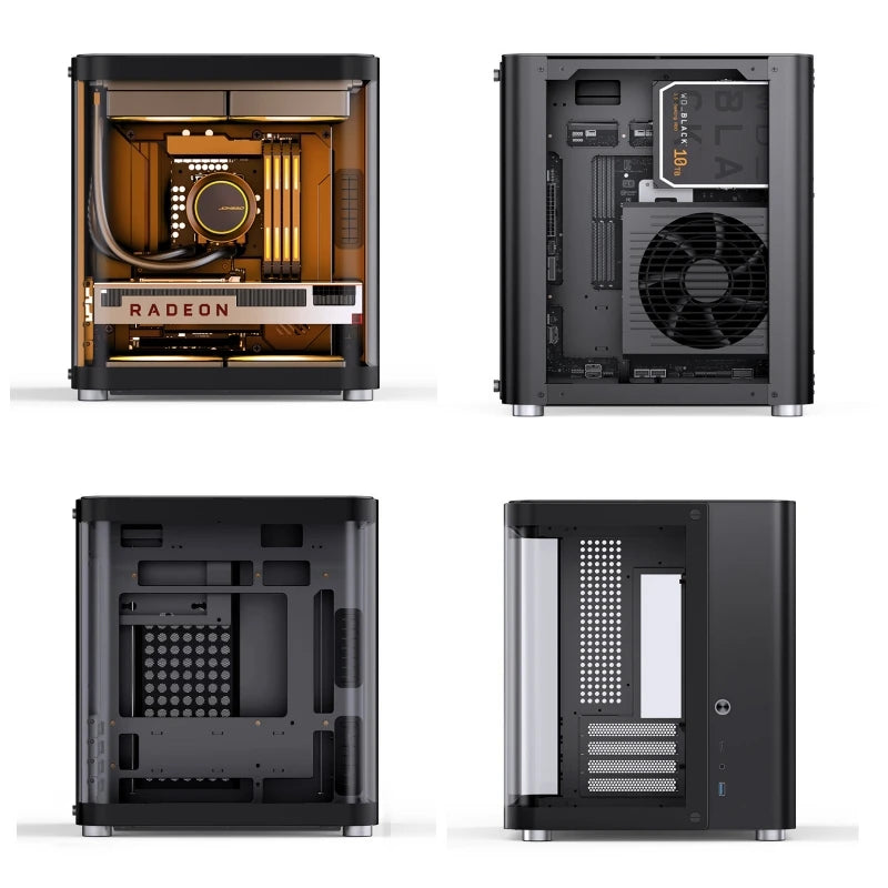 JONSBO TK-1 2.0 M-ATX Case Mini PC Case Ring Tempered Glass Side Penetration E-sports Seaview Room Desktop Computer Mini Chassis