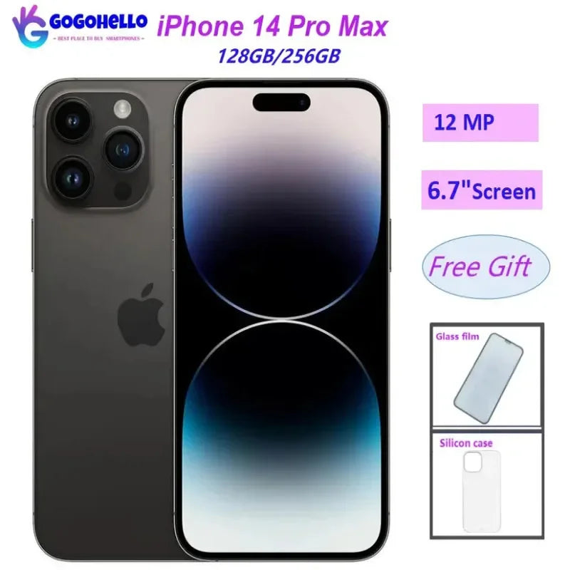 Original IPhone 14 Pro Max 5G 6.7"  256GB OLED Face ID Used Celular Mobile Phones 1 SIM Card  International Version 95% Like New