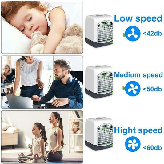 Portable Mini Desktop Air Conditioner USB Small Fan Cooling Humidifier Aromatherapy Air Cooler With Ice Water Tank