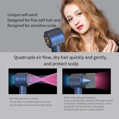 Professional Hair Dryer Leafless Hair Dryer Salon Negative Ionic Blow Hair Dryers Hot/Cold Air Blow Dryer Free Shipping