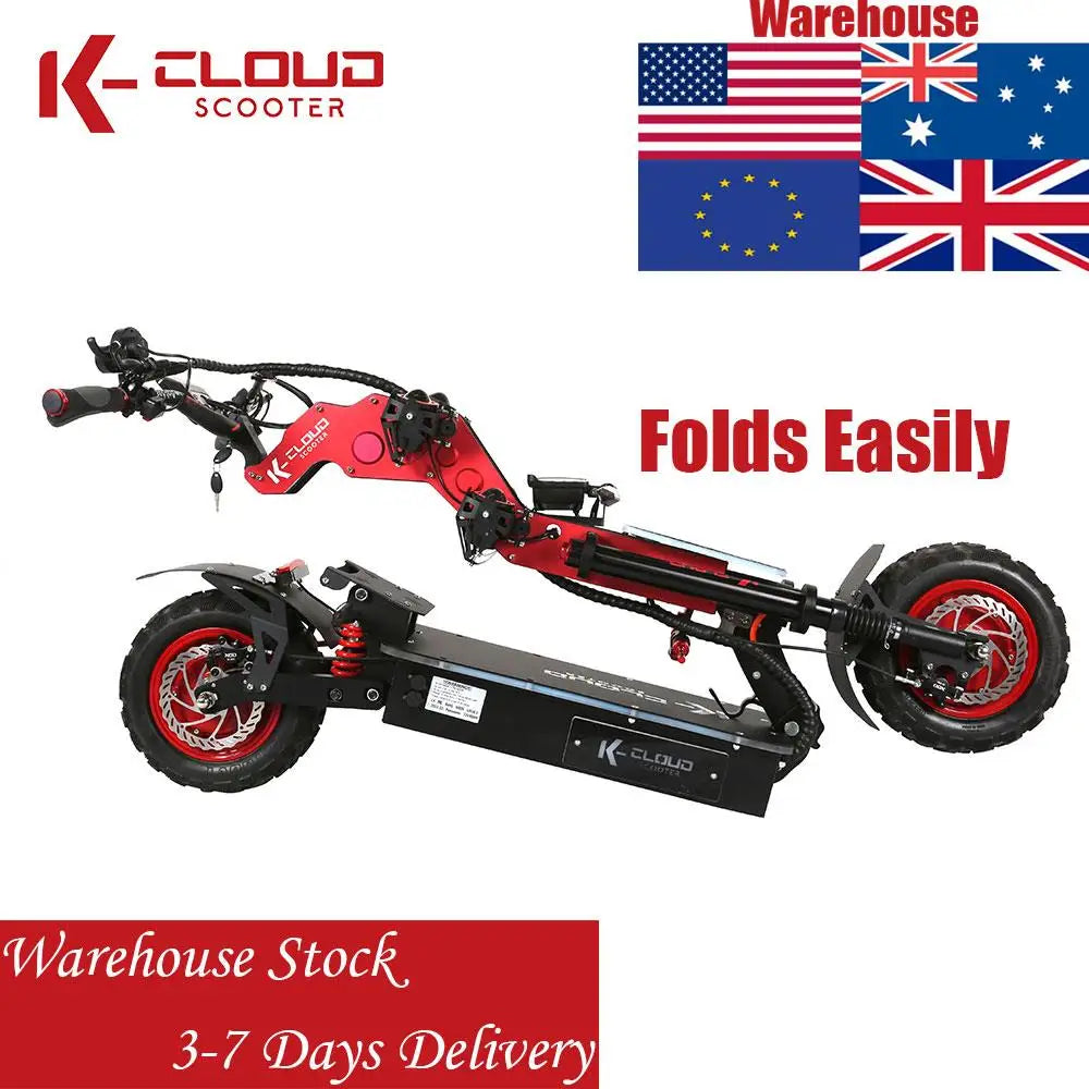 Eu Warehouse 72V 10000W 8000W Powerful Adult Electric Scooter Off-Road E-Scooter 14 Inch Hydraulic Braking, Panasonic Battery