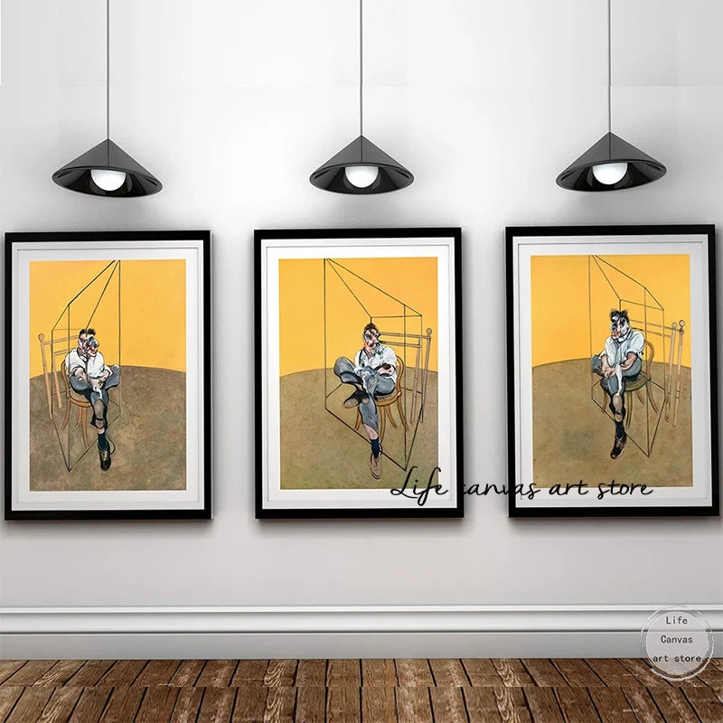 Abstract Francis Bacon Artworks Three Lucian Freud Art Poster Canvas Painting Wall Prints Picture for Living Room Home Decor