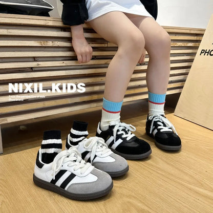 Spring Autumn Children Sport Training Shoes Boys Girls Moral Training Fashion Sneakers Kids Soft Soled Casual Shoes Skate Shoes