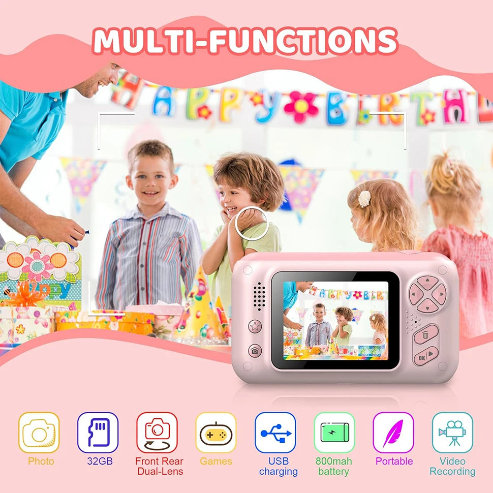 Kids Camera for Girls and Boys Kids Video Camera Cameras HD Digital Video Cameras for Kids Christmas Birthday Gifts Portable Toy