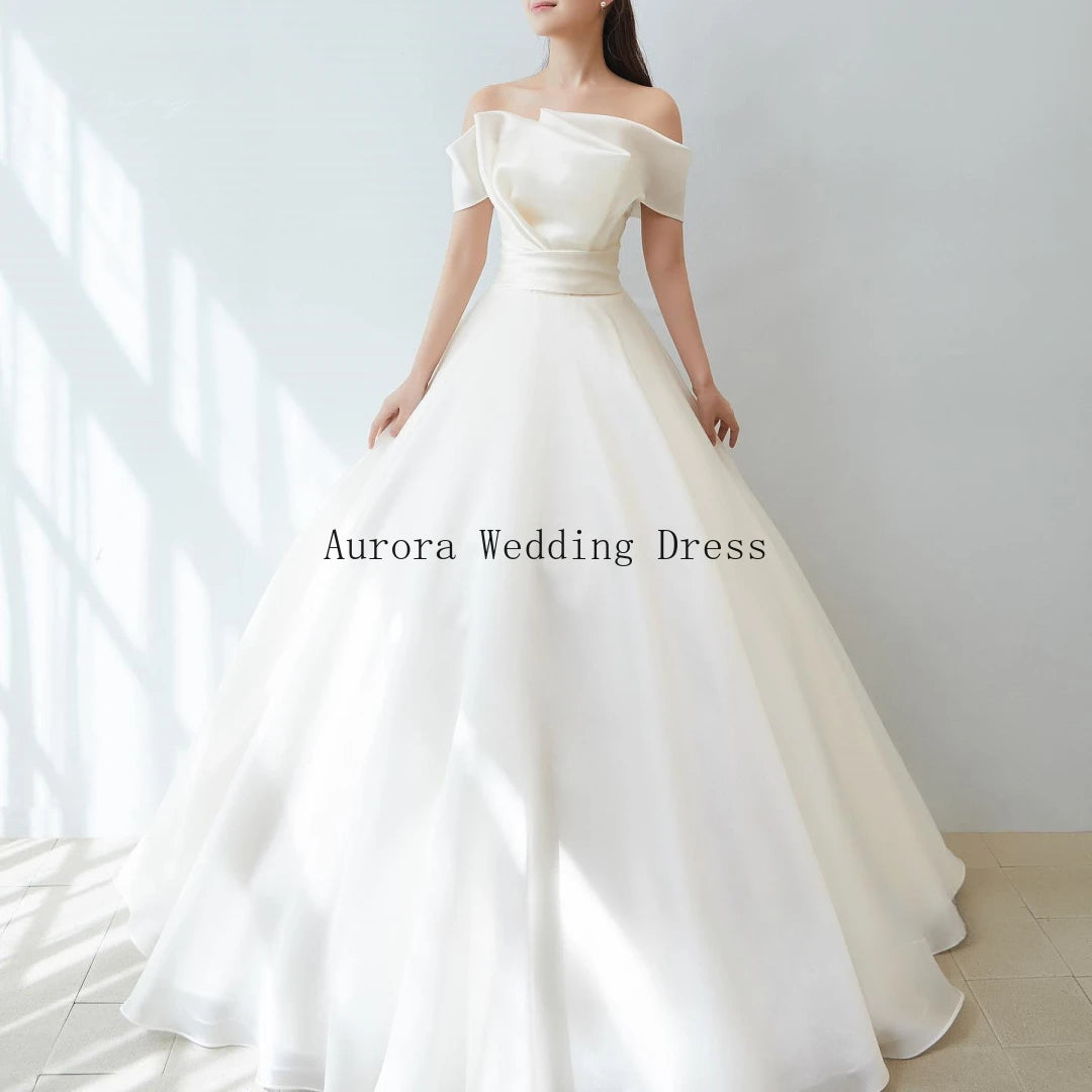 Beautiful Bride Wedding Party Dress Sleeveless Organza Korea 드레스  Photography Ball Gown  Wedding Dresses for Women