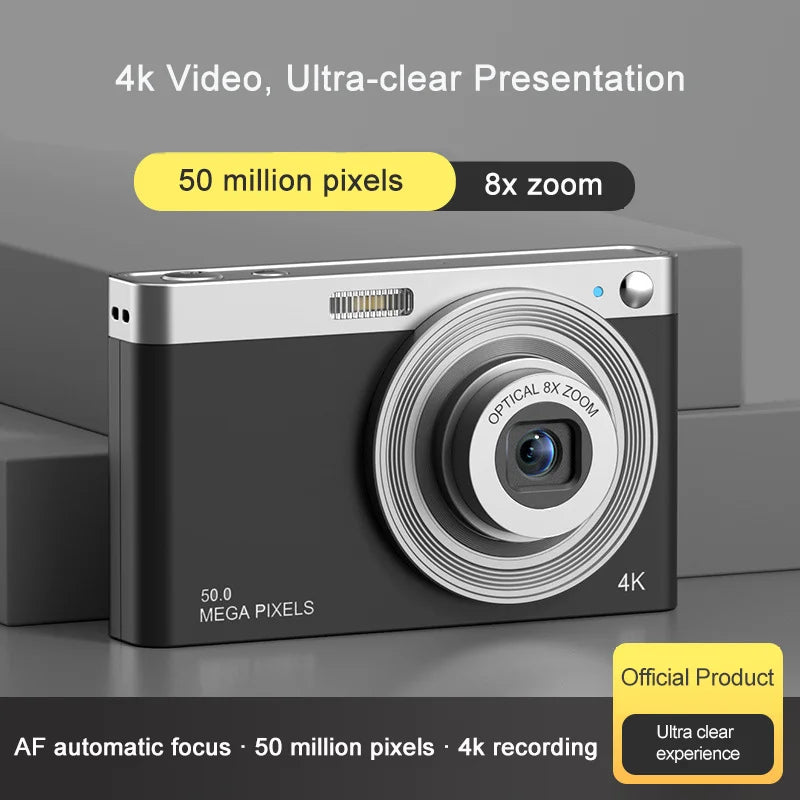 4K Ultra-High Definition Digital Camera 50 Megapixel 2.88-inch IPS Screen 8x Optical Zoom Telescopic Lens Entry-Ievel Camera