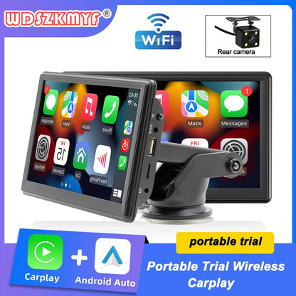 2024 CarPlay Smart AI Box: 7" Portable Car Radio with Wireless CarPlay, Android Touch Screen Video Player - Universal Fit for All Vehicles