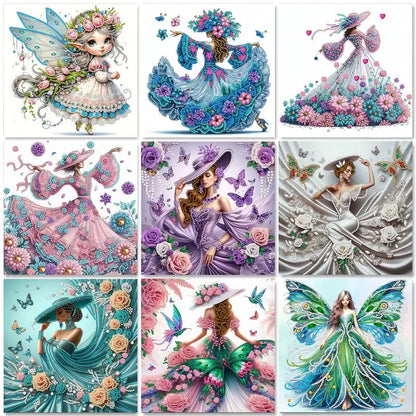 GATYZTORY Diy Special Shape Diamond Painting Butterfly Girls Pictures Crystal Rhinestones Diamond Painting For Adults Crafts