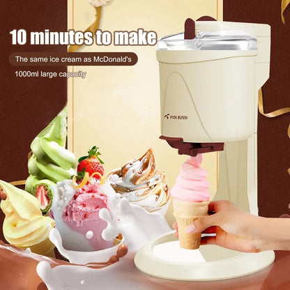 1L Electric Ice Cream Cone Maker Ice Cone Mixer 220V Ice Cream Blender Non-Stick Aluminum Liner Ice Cone Snow Cone Maker