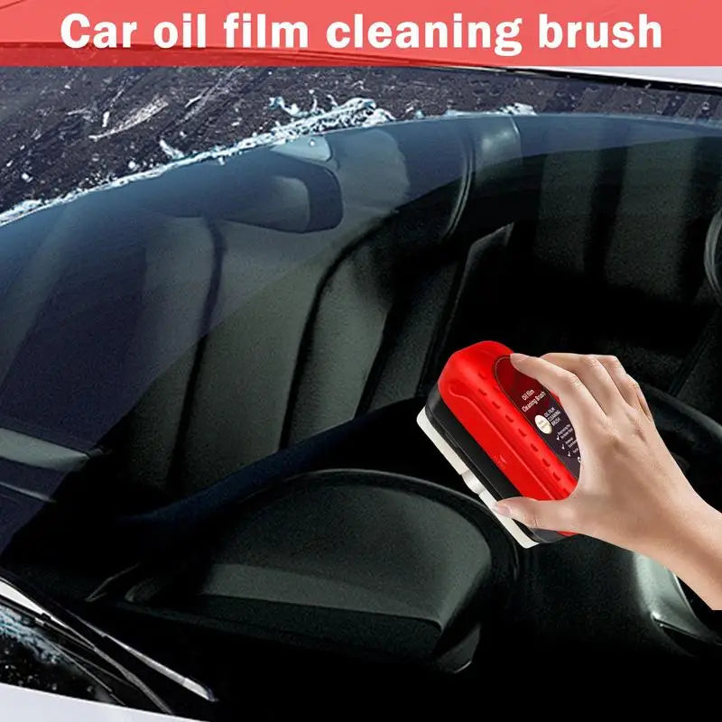 Car Glass Cleaner Brush Automotive Glass Cleaning Brush Windshield Oil Film Cleaner Brush Glass Polishing Tool