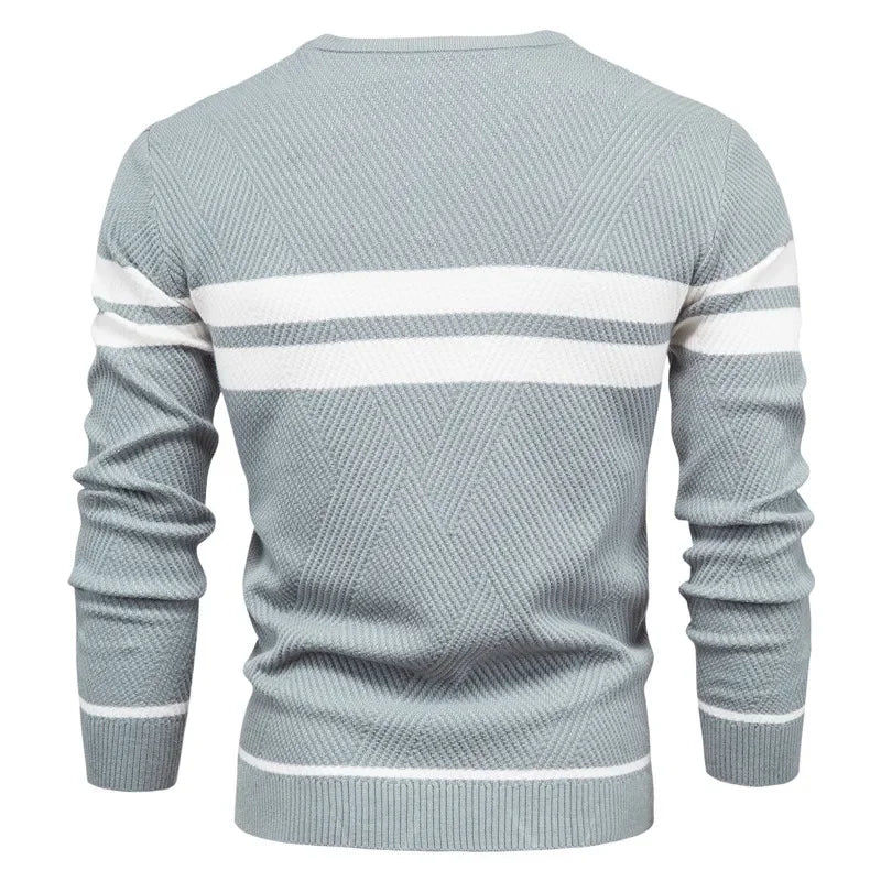 New Autumn Pullover Men's Sweater O-neck Patchwork Long Sleeve Warm Slim Sweaters Men Casual Fashion Sweater Men Clothing