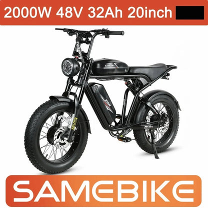 2024 SAMEBIKE M20-II M20-III 1000W*2 Dual Motor 2000W 48V 32Ah Max Speed 60km/h 20inch Tire Rang 220km Electric Bike LCD Display