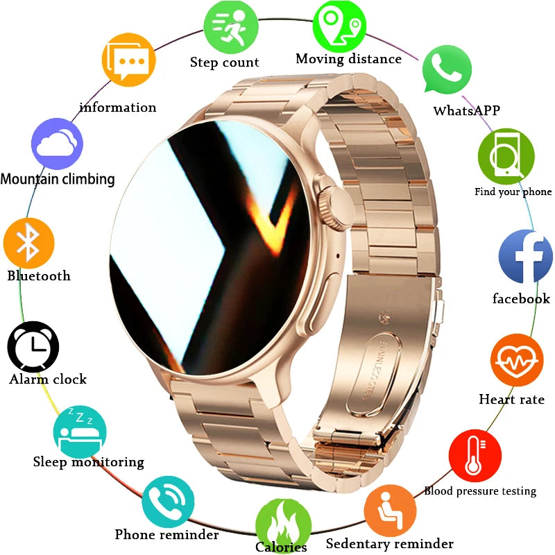 GPS AMOLED Smart Watch Bluetooth Call Sports Smartwatch 1ATM Waterproof Fitness Tracker Health Monitoring Music Control Watches