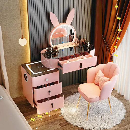 Makeup Cabinets Dressers Organizer Mobile Vanity Laden Nightstand Table Dressers Light Muebles De Dormitorio Bedrooms Furniture