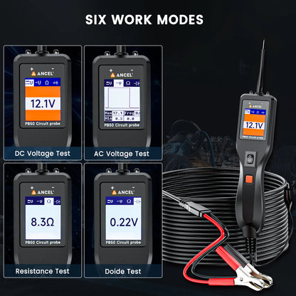 Ancel PB50 Automotive Circuit Tester Inspection Tools Power Circuit Probe Kit 12V 24V Electrical System Mechanical Works Tool