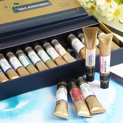 Mijello Misson Gold 36/34/24/12 Color Watercolor Pigment for Beginner Artist Drawing Watercolor Brush Art Supplies Aquarelle