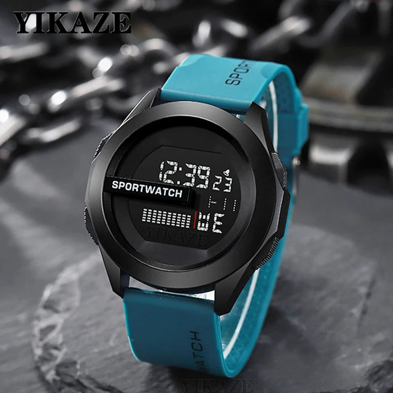 YIKAZE Men's Sports Watches Luxury Digital Wristwatch Stopwatch Luminous Date Week Multifunction Fitness Electronic Watch Clock