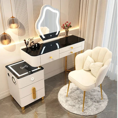 Nordic Bedroom Dressers Multifunctional Smart Dressing Table with Wireless Charging Modern Minimalist Princess Dressing Table