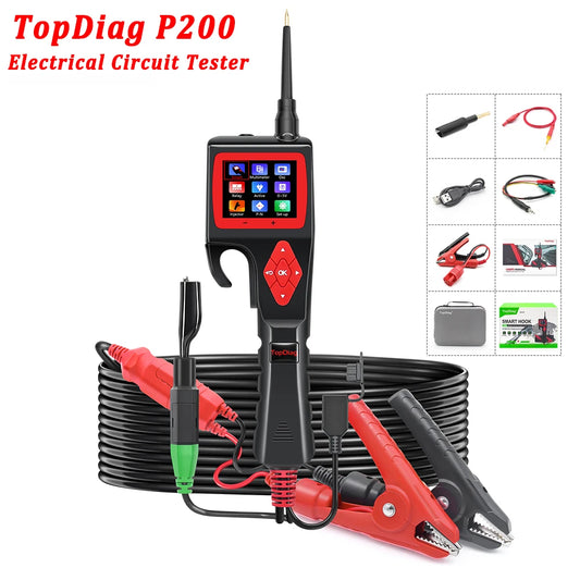 Topdiag P200 Power Probe Automotive Electric Circuit Tester  9V-30V Battery Relay Injector Activating Vehicle Diagnostic Tool