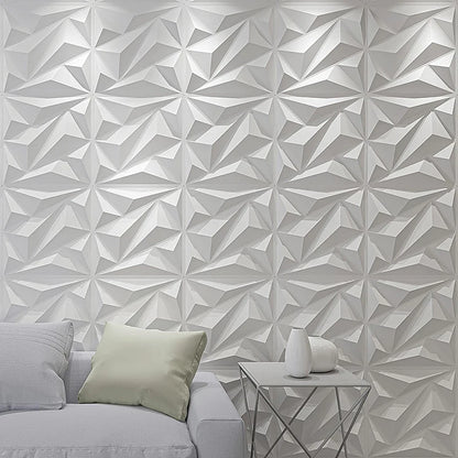 12 Pcs Super 3D Art Wall Panel PVC Waterproof renovation 3D wall sticker Tile Decor Diamond Design DIY Home Decor11.81''x11.81''