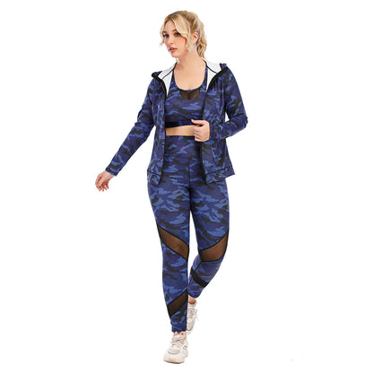 3PCS Oversized Sportswear Set for Women - XXXL Plus Size Gym Tracksuit - Comfortable and Stylish Activewear for Ladies