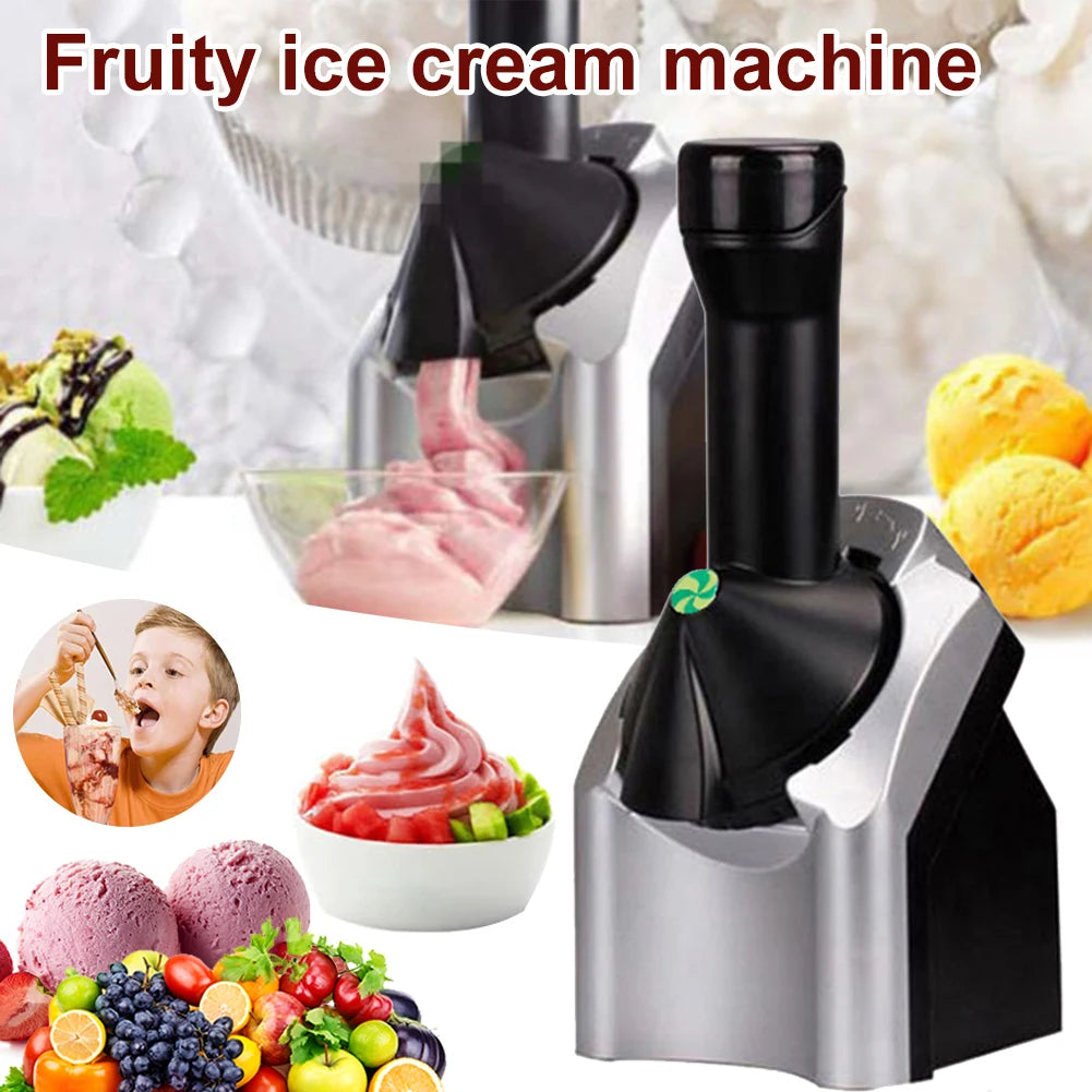 Ice Cream Machine 220V Handmade Milkshake Frozen Dessert Maker EU Plug Automatic Fruit Ice Cream Machine For Home Children