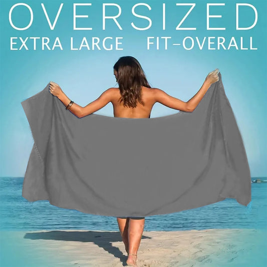 Oversized Microfiber Beach Towel 70"x31.5" - Quick-Drying, Sand-Free, Lightweight & Extra Large - 1 Piece