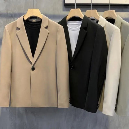 Slim Fit Man Suits and Blazers Single Breasted Coats Jacket for Men Party Thin Clothing Korean Style Clothes Fashion 2024 Summer