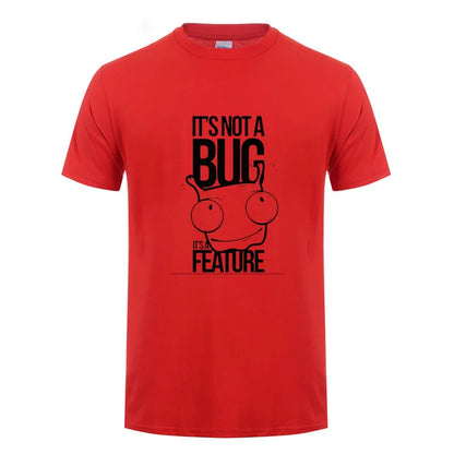 It's Not A Bug It's A Feature Printed T Shirt Funny Birthday Gift For Men Dad Father Husband Boyfriend Programmer Cotton T-Shirt