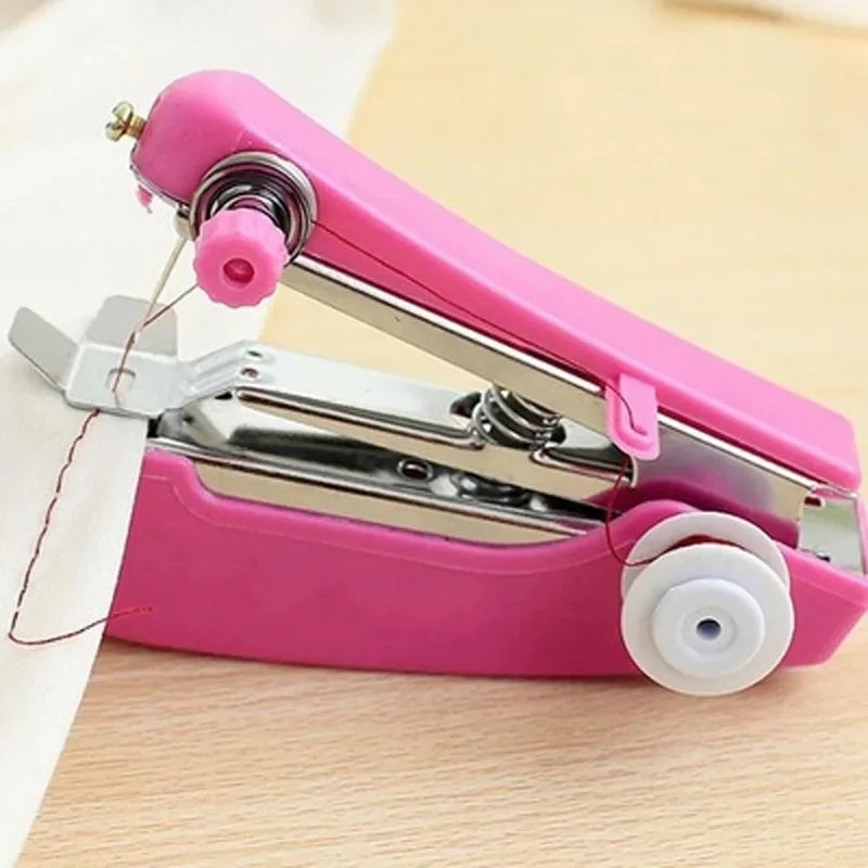 Mini Sewing Machine Manual Handy Needlework Tailor handheld Cordless Tool Stitch Clothes Fabric DIY Sew Cord Machine Household