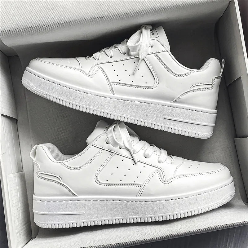 2024 Brand Leather men's Sneakers White Platform Woman Sports Sneakers Female Vulcanized Shoes Sneakers Casual Ladies Trainers