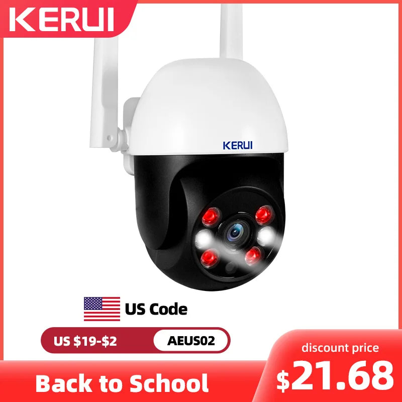 KERUI 5MP 8MP 4K PTZ WiFi IP Wireless Camera Tuya Smart Outdoor Home Security Dual Lens 10MP 5K Camera CCTV Video Surveillance