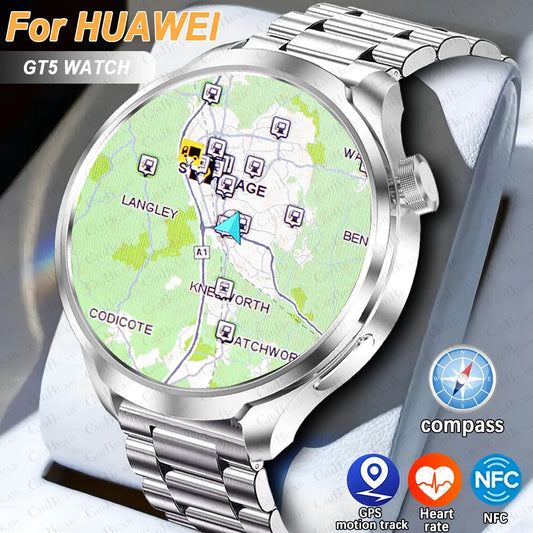 For HUAWEI GT5 Watch Outdoor Sports Smart Watch Men AMOLED Screen NFC GPS Compass IP68 Waterproof Bluetooth Call SmartWatch Man