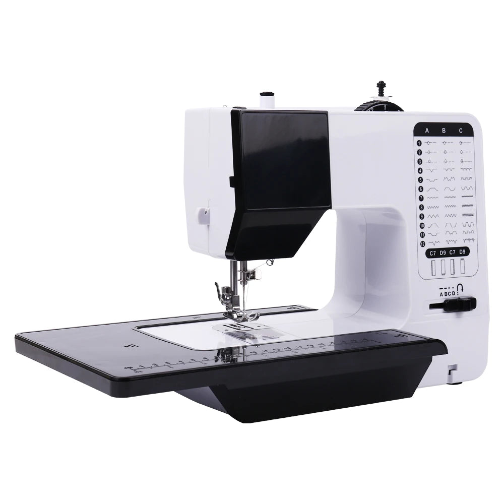 38 Stitches Sewing Machine Portable Mini Handy Replaceable Presser Foot Overlock Knitting Start Button Electrec With Pedal Table