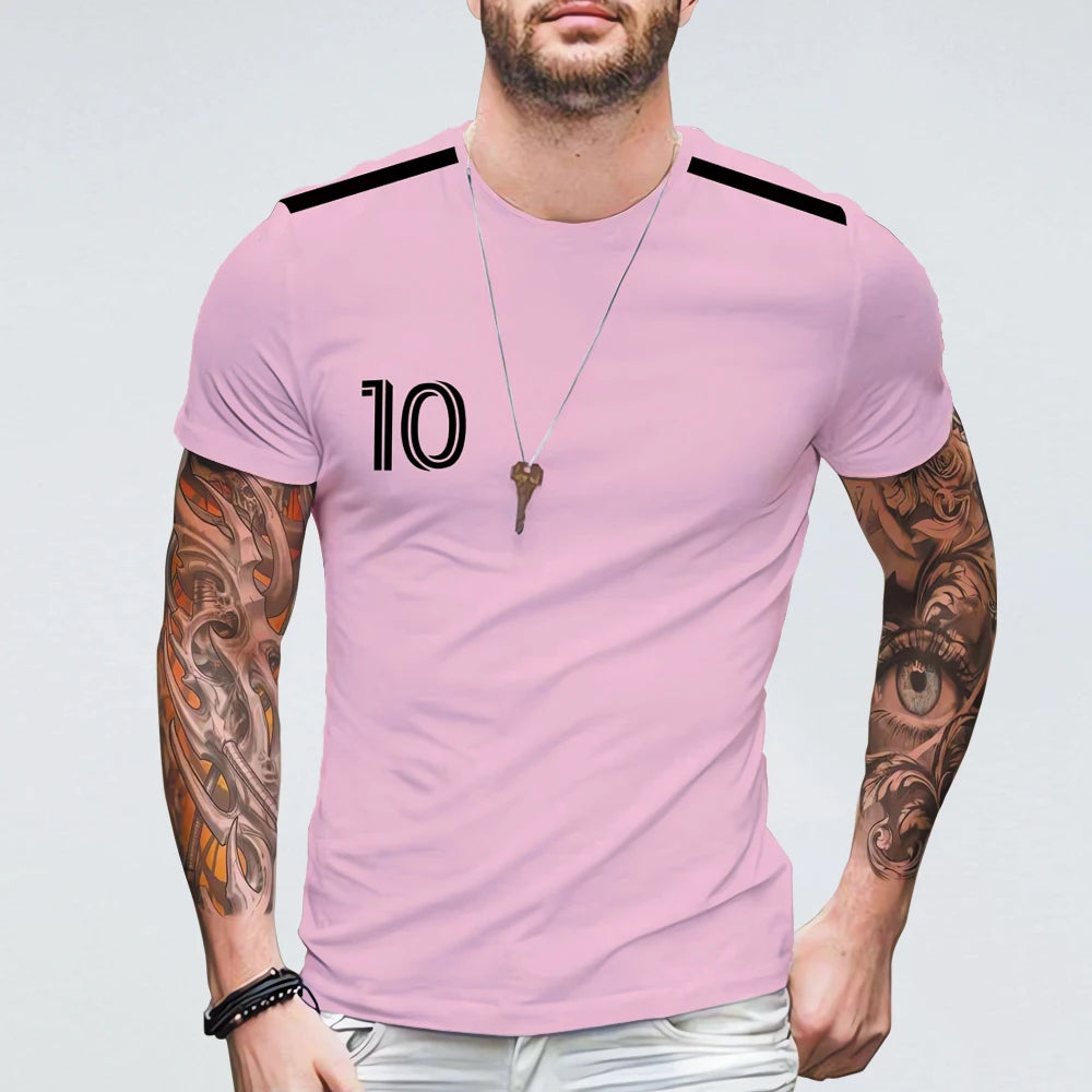 2023 Football Fans 10 Number Featured T-shirt DIY Oversized Short Sleeve Digital 3D Print Unisex Casual Sportswear Summer Tops