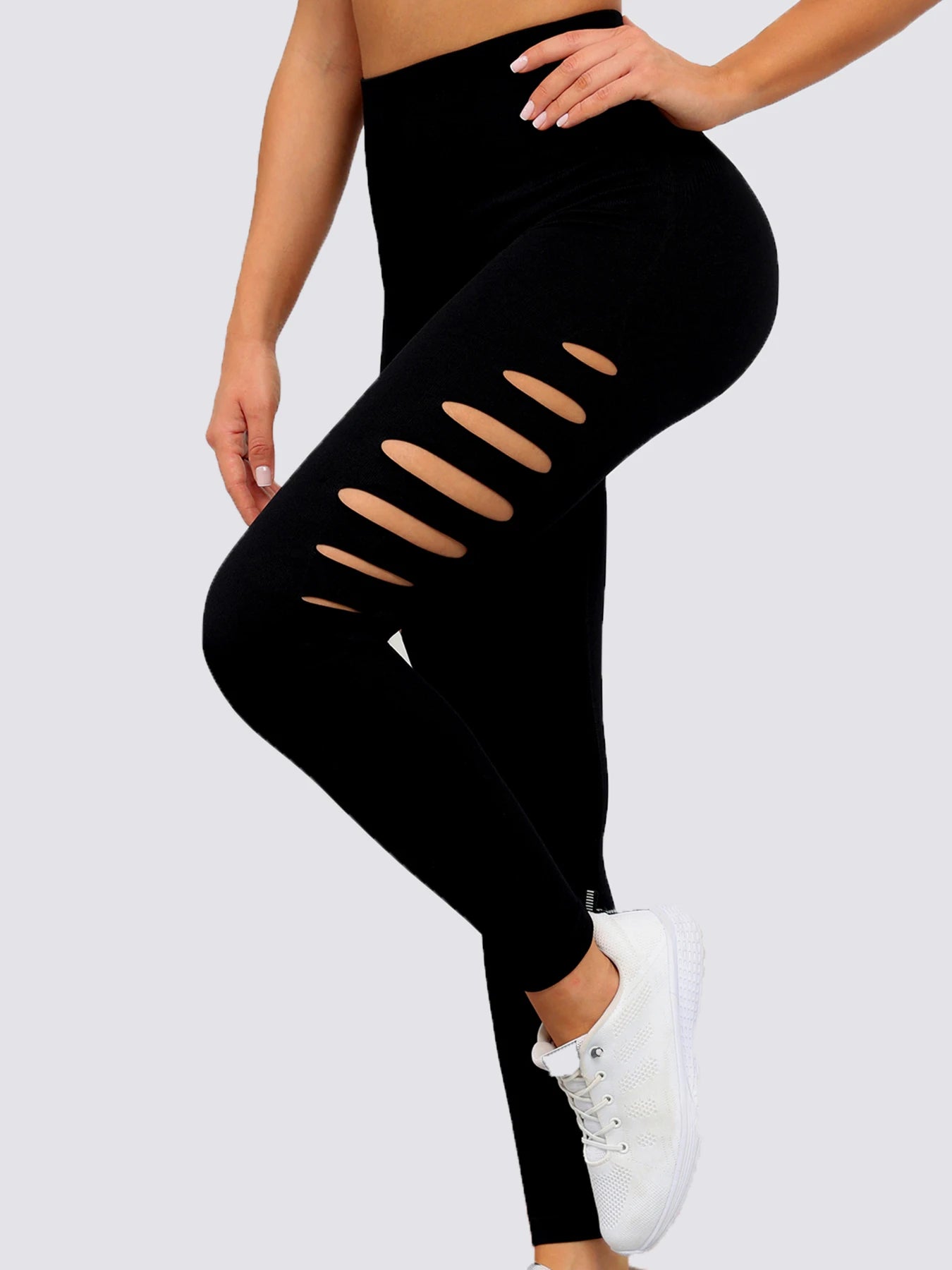 CHRLEISURE Hole Gym Leggings Women Seamless Push Up Fitness Sport Leggings Skinny Stretch Athletic Outdoors High Waist Pants